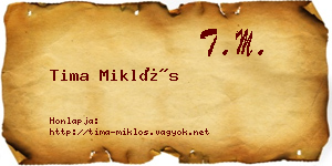 Tima Miklós névjegykártya