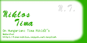 miklos tima business card
